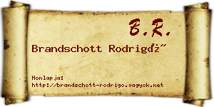 Brandschott Rodrigó névjegykártya